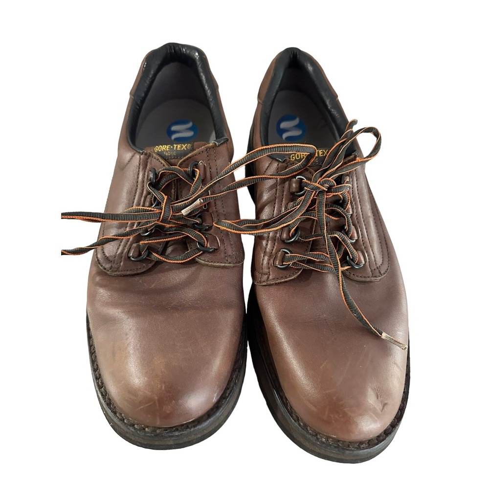 Rockport Vibram Men's Shoes 10 W Brown Leather Rugged Oxford Gore-Tex M9021